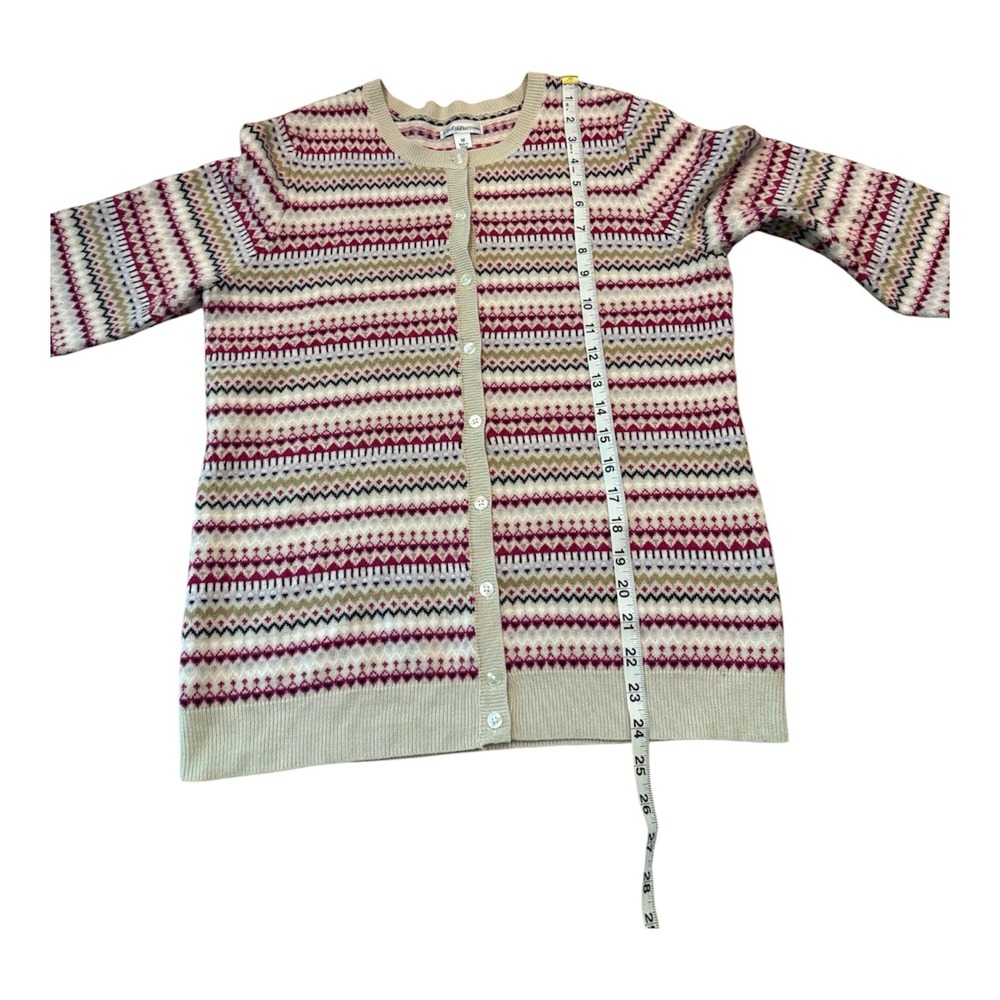 Croft & Barrow Womens Medium Fair Isle Cardigan Sweater Multi Color Button Front - Picture 3 of 6